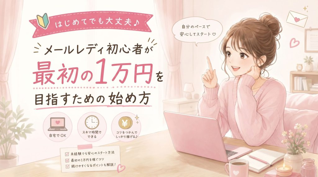 メールレディ初心者が最初の1万円を目指すための始め方