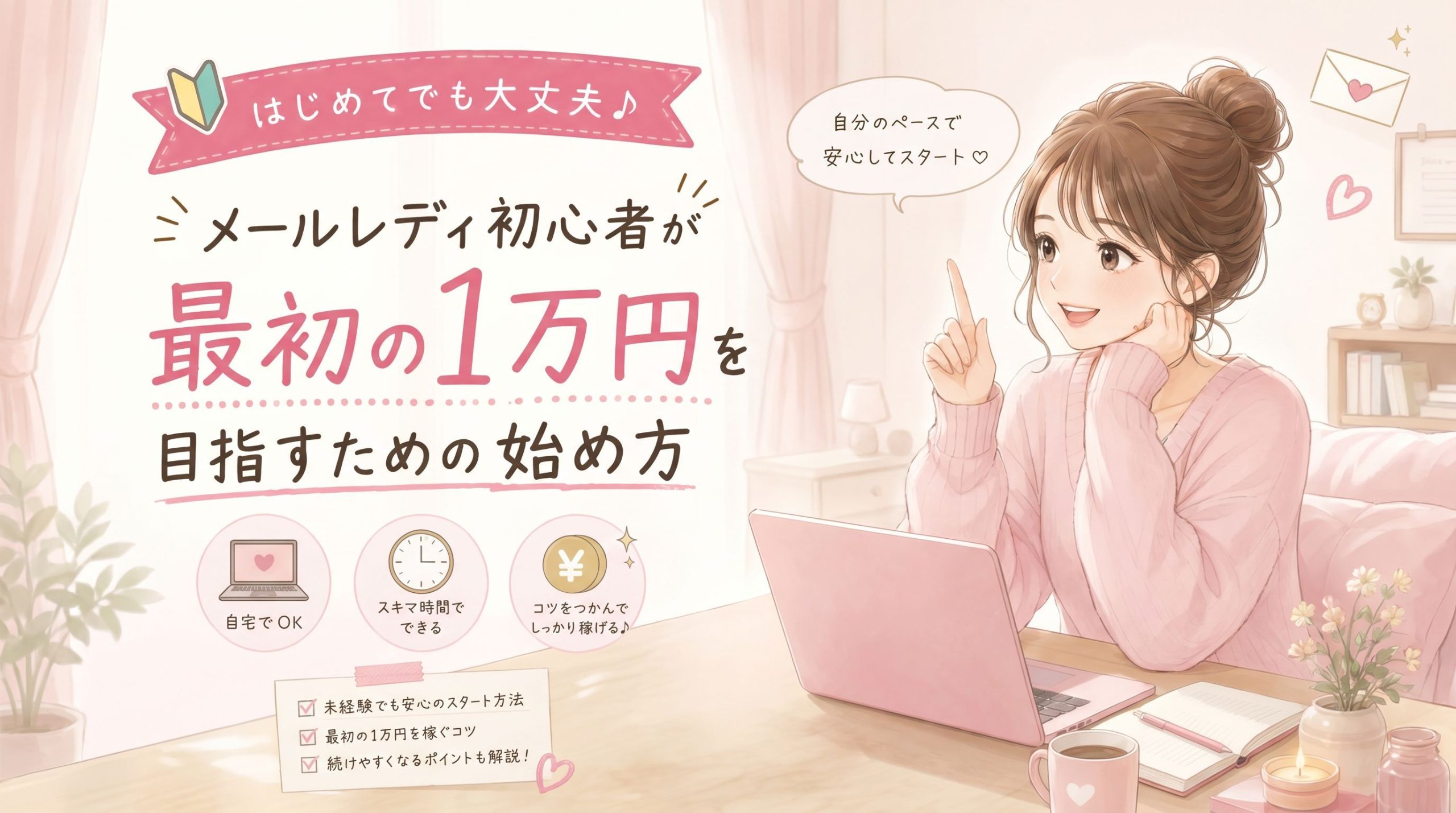 メールレディ初心者が最初の1万円を目指すための始め方