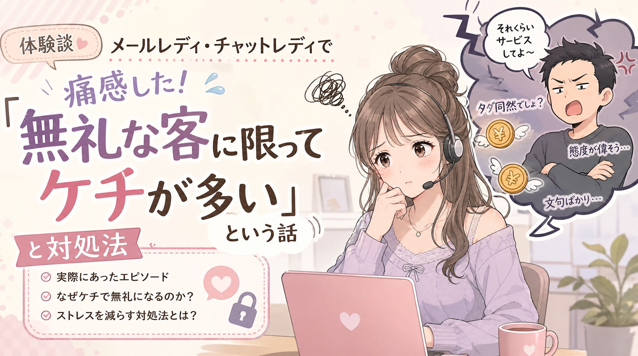 【体験談】メールレディ・チャットレディで痛感した「無礼な客に限ってケチが多い」という話と対処法