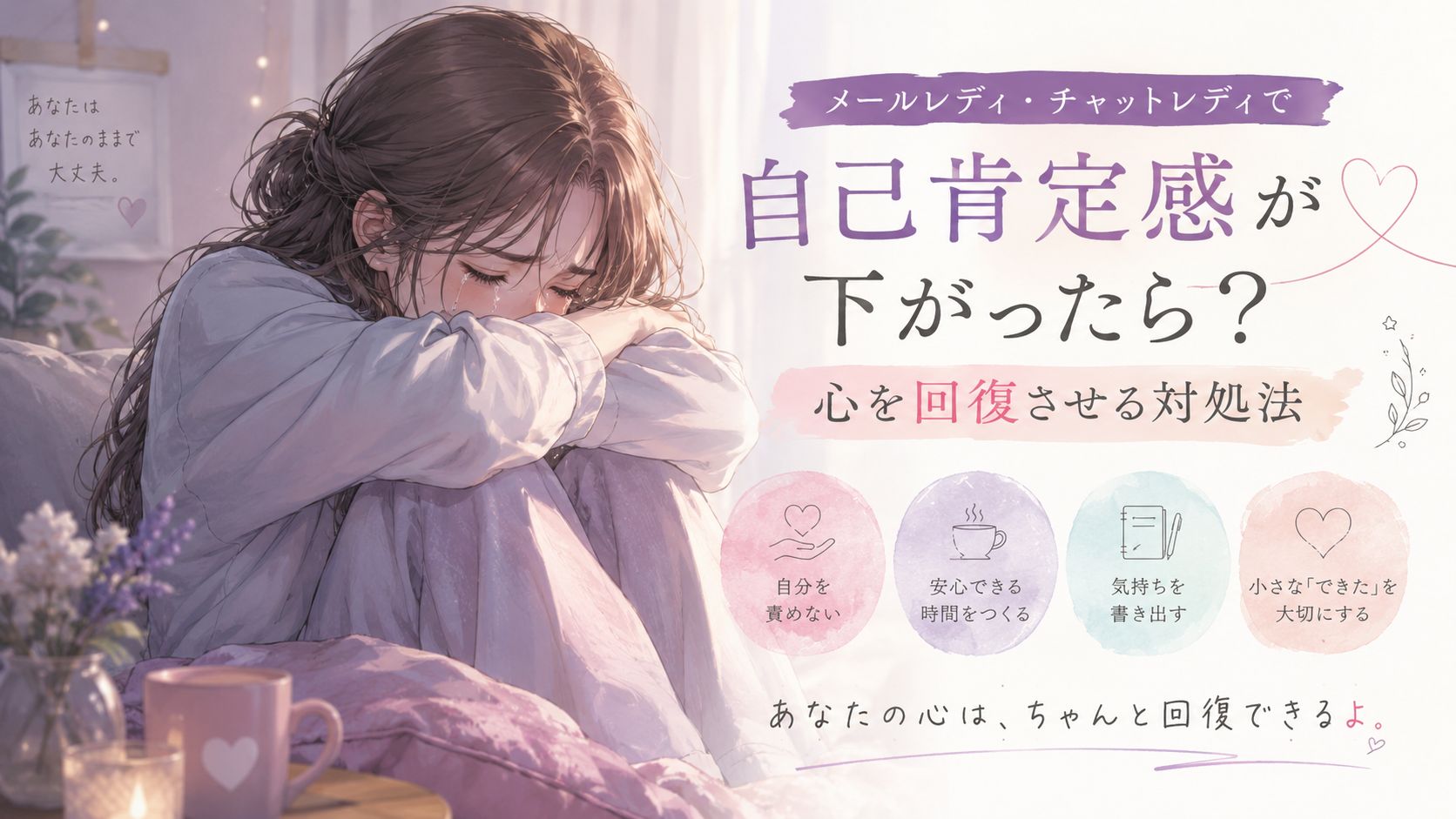 メールレディ・チャットレディをしていて自己肯定感が下がったら?心を回復させる対処法