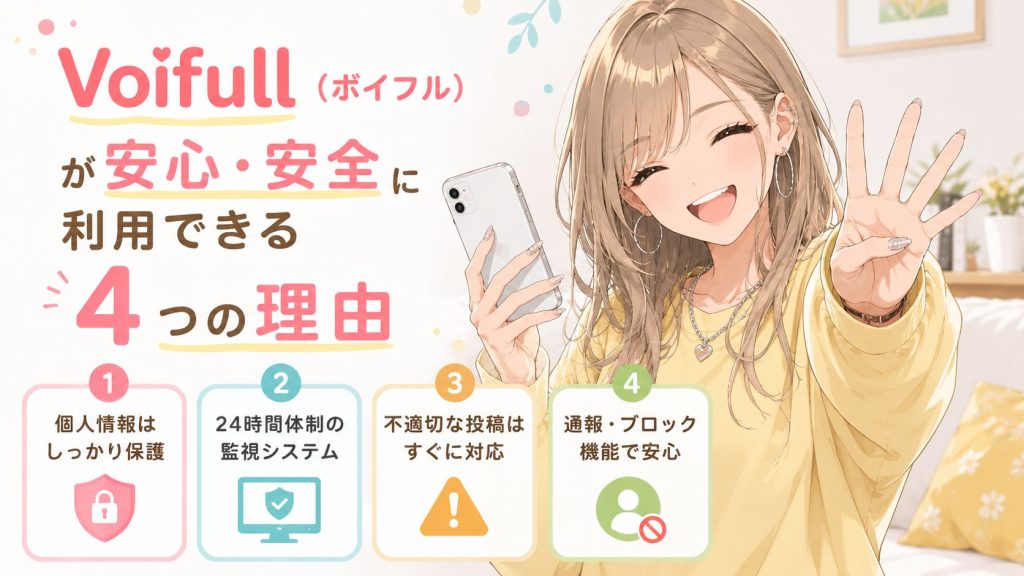 【完全顔出し無し！】Voifull（ボイフル）が安心・安全に利用できる4つの理由