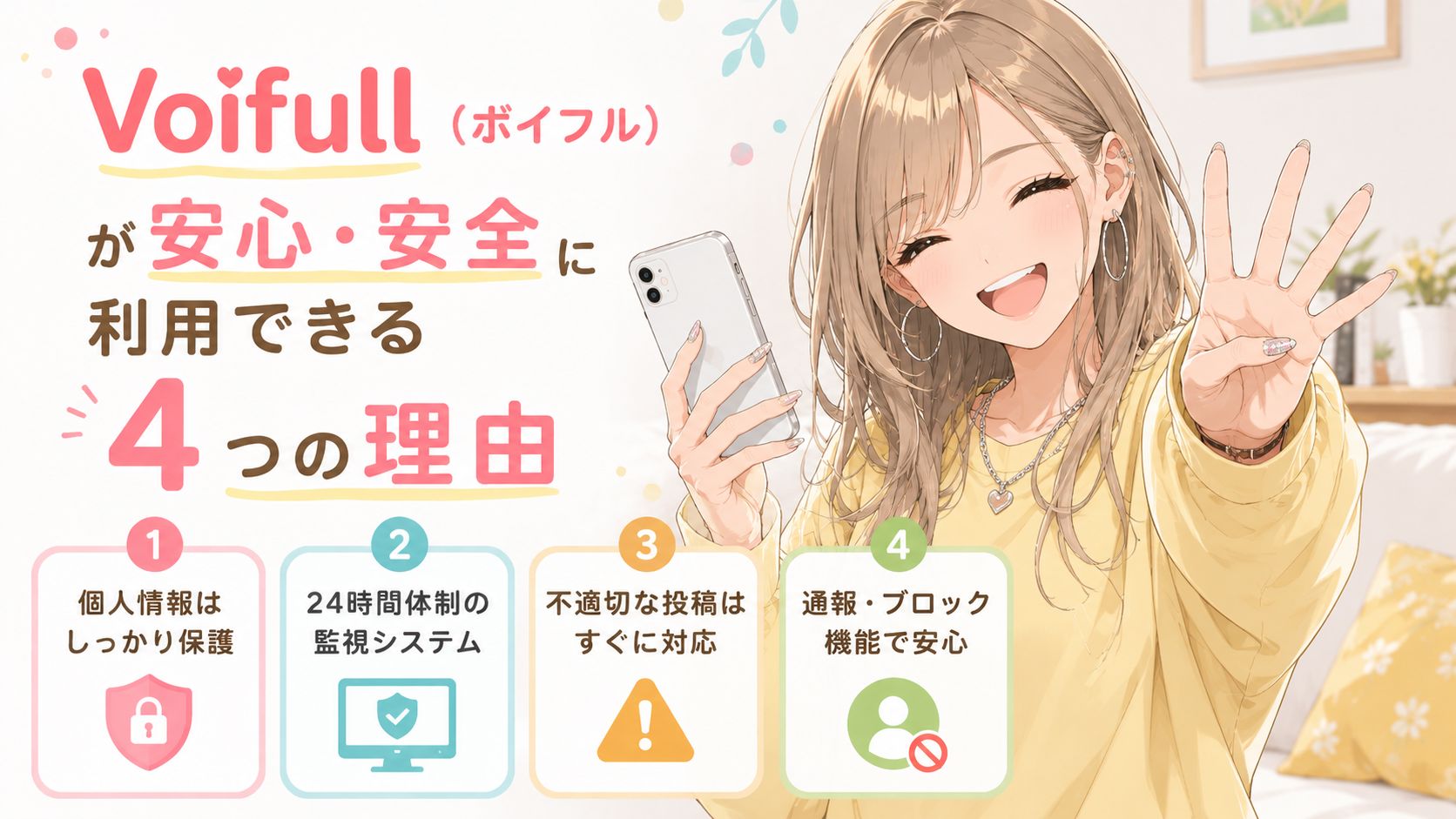 【完全顔出し無し！】Voifull（ボイフル）が安心・安全に利用できる4つの理由